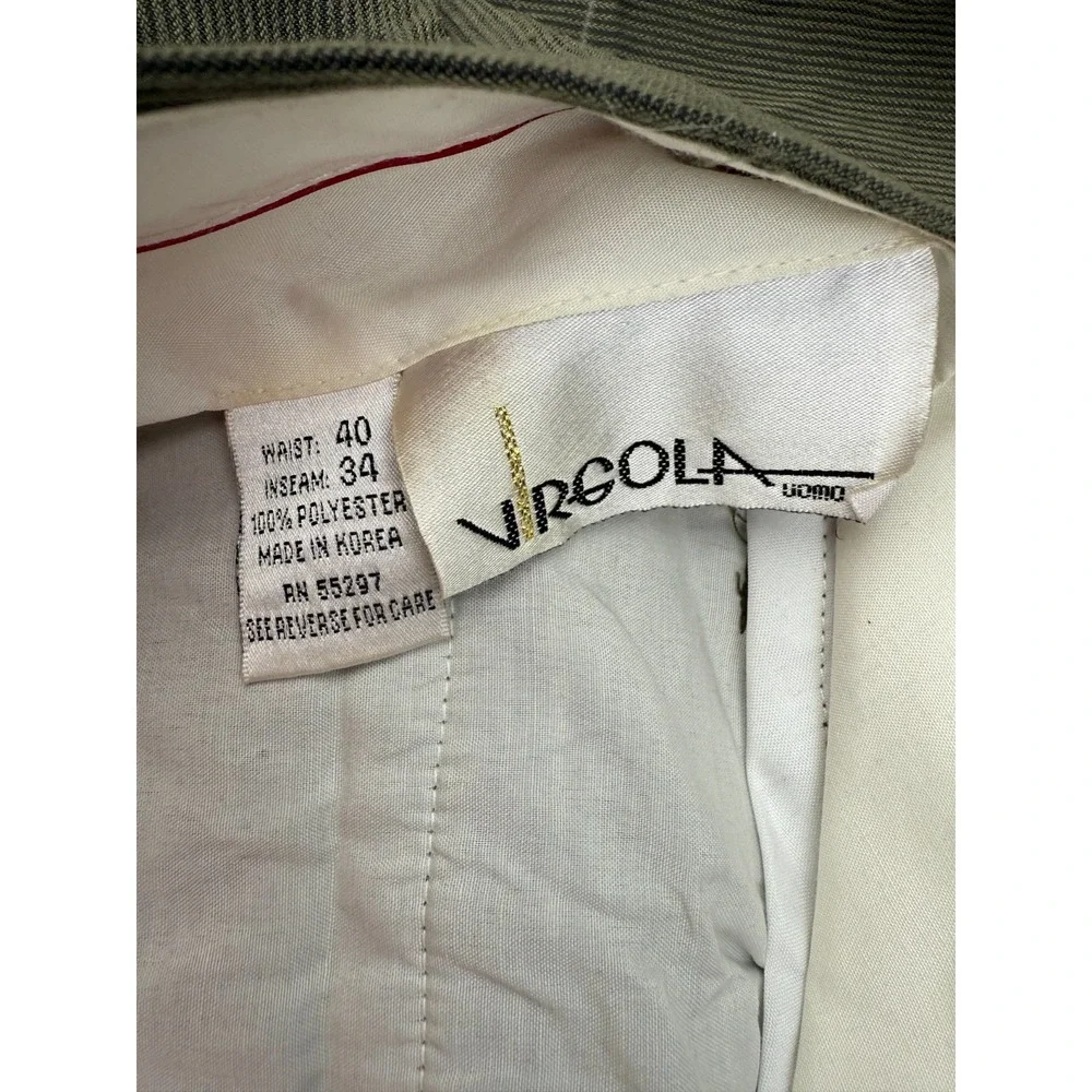 Virgola‎ Uomo Men's Suit 2 Piece Olive Green XXL 40x34 Made in Korea Vintage
